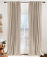 100% Blackout Shield front panel oatmeal blocking light and adding privacy