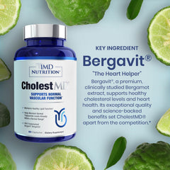 1MD Nutrition CholestMD bottle cap and label close view demonstrating premium packaging and dosing confidence