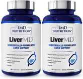 1MD LiverMD front packaging showing product benefits and 2-pack convenience