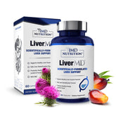 1MD Nutrition front bottle shot showing LiverMD supplement for clear product view and trust