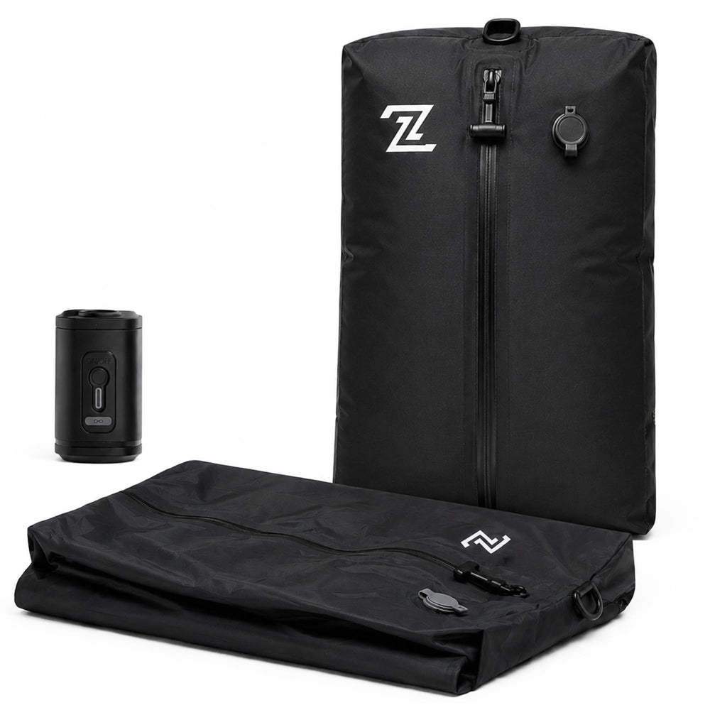 2packbag front packaging showing set and cordless pump for easy packing