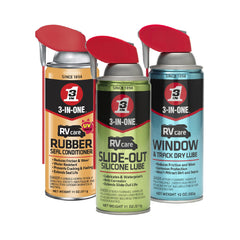 3-IN-ONE front view of the RVcare trio bundle showing contents and benefit