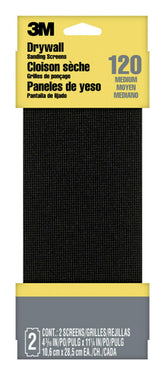 3M drywall sanding screens front pack showing size and two-sheet convenience