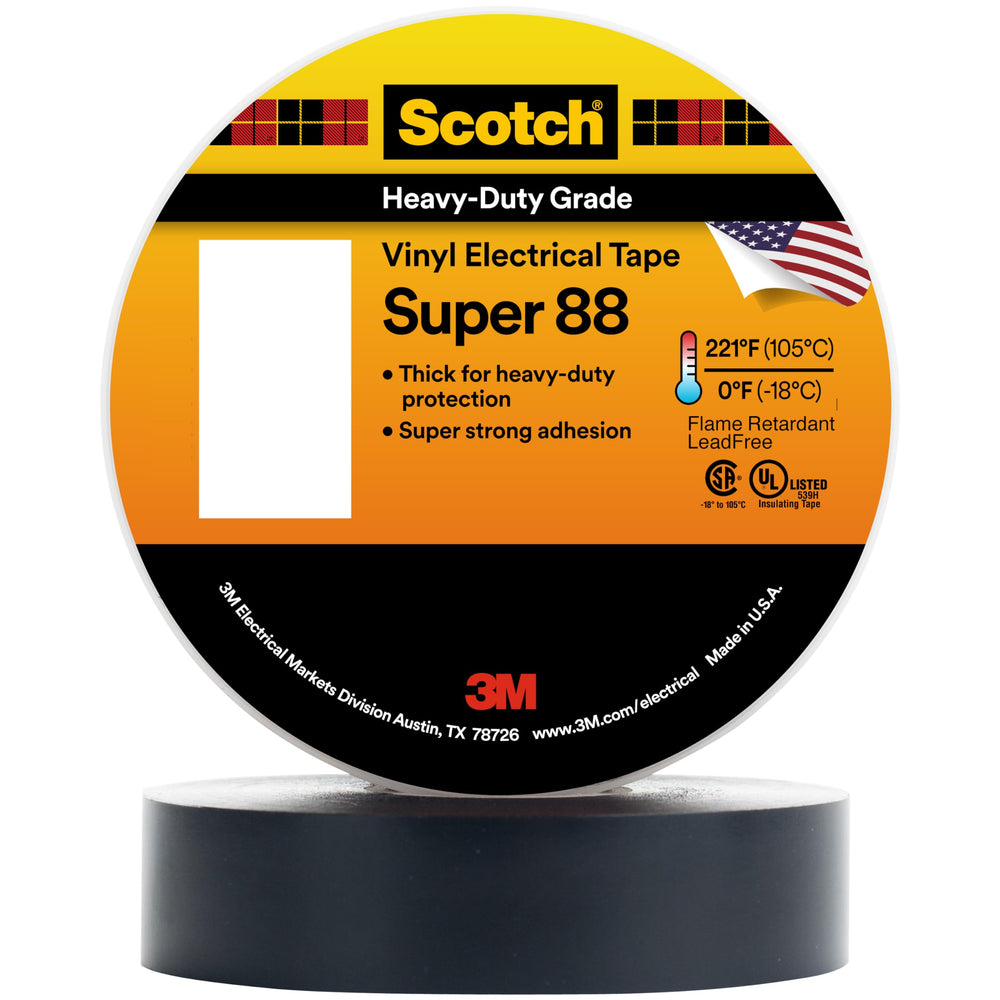 3M Scotch Super 88 front roll showing label and length for quick identification