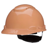 3M SecureFit front view of tan cap-style hard hat showing profile and comfort