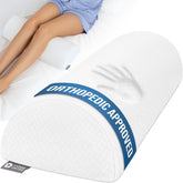 5 STARS UNITED front view of knee pillow showing contour and cover for comfortable support