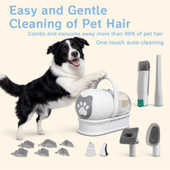 8VR clippers with guide combs highlighted for consistent coat-length trimming