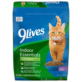 9Lives front packaging showing 20 lb bag and product benefits