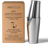 A Bar Above front view of 18 oz Boston shaker showing sleek professional design and reliability