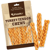 A Freschi srl front packaging showing braided turkey tendon sticks and benefits
