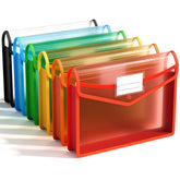 ABC life front view colorful pack showing six translucent folders for quick sorting