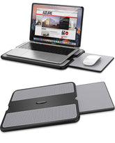 AboveTEK lap desk front view showing anti-slip surface and laptop stability
