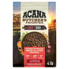 ACANA front pack shows product branding and size benefits