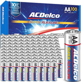 Powermax ACDelco front packaging showing 100 AA batteries and count benefit