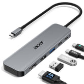Acer hub front angled view showing ports and compact design for versatile connectivity
