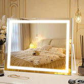 ACOLAR 14-inch front view showing full LED-lit mirror for precise grooming
