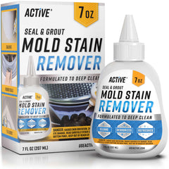 ACTIVE brand applying gel to front-load washer gasket showing targeted stain removal benefit