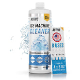 ACTIVE bottle front label showing cleaner and descaling benefits