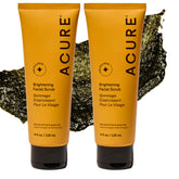 Acure front packaging of Brightening Facial Scrub showing product benefits