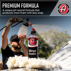 Close-up lather texture from Adam's Polishes showing lubricating foam