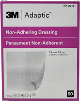Adaptic front packaging 3x3 box of 50 showing sterile packs and clear labeling for easy stocking