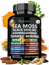 Adndale sea moss bottle front showing product label and benefits