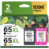 Adoccur 65XL front packaging showing black and tri-color cartridges, reliable value