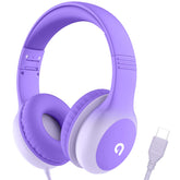 ADOOPE front view lavender purple headset showing playful gradient and fit benefit