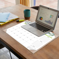 Adronix PU leather desk mat backboard detail, protects desk surfaces from stains and scratches
