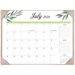 Adronix front view of 22x17 desk calendar showing monthly spread and large date blocks, improves planning clarity
