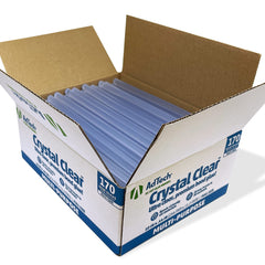 AdTech front packaging showing 10 inch clear glue sticks and benefits