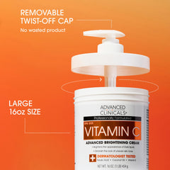 Advanced Clinicals cream applied on hand demonstrating fast absorption benefit