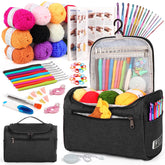 Aeelike complete kit front view showing hooks, yarns and accessories for quick crafting