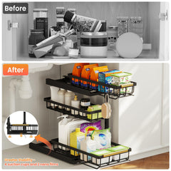 Aekenr pullout basket detail showing easy access to rear items