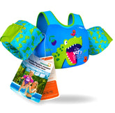 AEOCOO front view vest showing dinosaur print and secure fit benefit