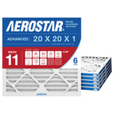 Aerostar front packaging showing 6 pack and filter size for clear identification and convenience