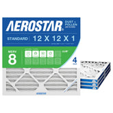 Aerostar front view of 4 pack showing packaging and product benefits