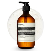 Aesop front bottle showing product and elegant label for shelf appeal