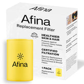 Afina replacement filter front view showing clean cartridge and brand for reliable filtration