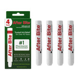 After Bite front packaging showing four travel-size pens for convenient relief