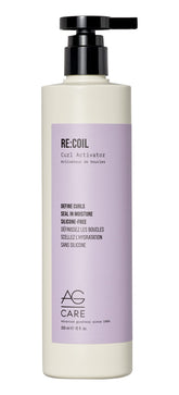 AG Care front bottle view showing curl cream and clear benefits