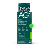 AG1 front packaging travel pack showing branding and stick count for easy use