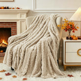 Aganear throw front on sofa showing cozy appeal and decorative benefit