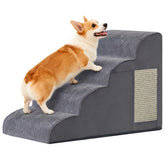 Ahpmeoa front view of grey 4-step stairs showing safe access