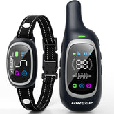 AIKEEP front view of collar and remote showing complete kit and ease of use