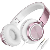 AILIHEN C8 front view in rose gold showing slim headband and on-ear cups for comfortable wear