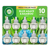 Air Wick front packaging of 10 blue agave and bamboo refills showing value