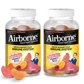 Airborne front packaging showing both bottles and serving info for convenience