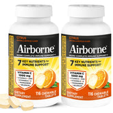 Airborne front packaging showing citrus flavor and tablet count for convenient support