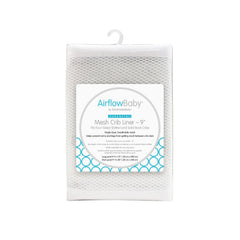 AirflowBaby front view of mesh crib liner showing breathable weave and calm benefit